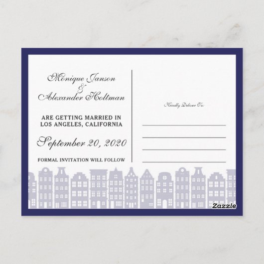 Carte Postale Amsterdam Canal Maisons Néerlandaises Enregistrer (Dos)