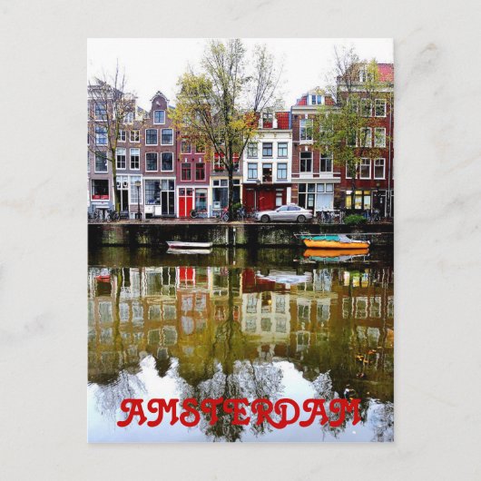 Carte Postale Amsterdam Canal Rainy Spring Day (Devant)