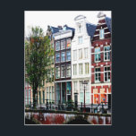 Carte Postale Amsterdam Canal Rainy Spring Day<br><div class="desc">Bonjour ! J'espère que vous aimez cette photo que j'ai prise ! N'hésitez pas à ajouter votre propre texte et à consulter mes boutiques pour plus de détails !</div>