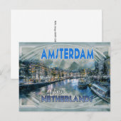 Carte Postale Amsterdam, de la série Visite... (Devant / Derrière)
