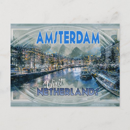 Carte Postale Amsterdam, de la série Visite... (Devant)