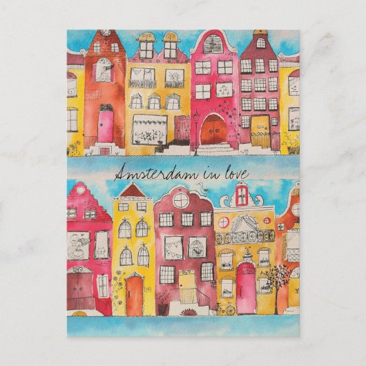 Carte postale Amsterdam en amour (Devant)