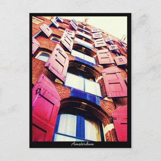 Carte Postale Amsterdam - fenêtre néerlandaise de style (Devant)