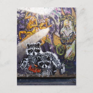 Carte Postale Amsterdam Graffiti Street Art Nr. 1 - Raccoon