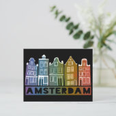 Carte Postale Amsterdam Holland Canal Maisons Voyage Coloré (Debout devant)