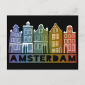 Carte Postale Amsterdam Holland Canal Maisons Voyage Coloré (Devant)