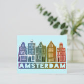 Carte Postale Amsterdam Holland Canal Maisons Voyage Coloré (Debout devant)