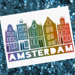 Carte Postale Amsterdam Holland Canal Maisons Voyage Coloré<br><div class="desc">Envoyez un message avec cette douce carte postale d'art motif à Amsterdam.Vous pouvez le customiser et le modifier ou ajouter du texte. Ajoutez votre propre texte à l'arrière. Consultez ma boutique pour plus de couleurs et de motifs ! Et plus d'articles assortis comme des totes, des autocollants, des magnets, des...</div>