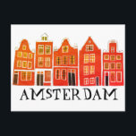 Carte Postale Amsterdam Holland Canal Maisons Voyage Europe<br><div class="desc">Envoyez un message avec cette douce carte postale d'art motif à Amsterdam.Vous pouvez le customiser et le modifier ou ajouter du texte. Ajoutez votre propre texte à l'arrière. Consultez ma boutique pour plus de couleurs et de motifs ! Et plus d'articles assortis comme des totes, des autocollants, des magnets, des...</div>