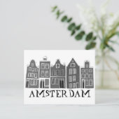 Carte Postale Amsterdam Holland Canal Maisons Voyage mignon (Debout devant)