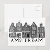 Carte Postale Amsterdam Holland Canal Maisons Voyage mignon (Devant / Derrière)
