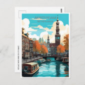 Carte Postale Amsterdam Holland Pays-Bas Vintage néerlandais (Devant / Derrière)
