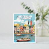 Carte Postale Amsterdam Hollande Pays-Bas Vintage hollandais (Debout devant)