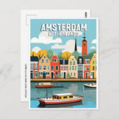 Carte Postale Amsterdam Hollande Pays-Bas Vintage hollandais (Devant / Derrière)