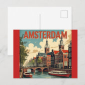 Carte Postale Amsterdam Horizon Rétro (Devant / Derrière)