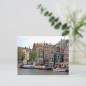 Carte Postale Amsterdam, maisons au bord du canal (Debout devant)