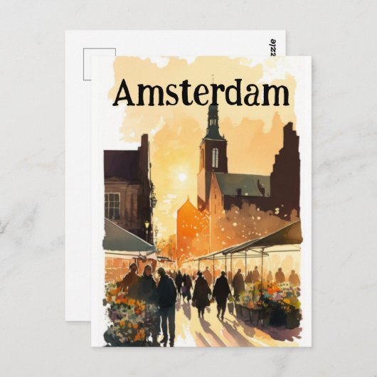Carte Postale Amsterdam Netherlands Holland (Devant / Derrière)