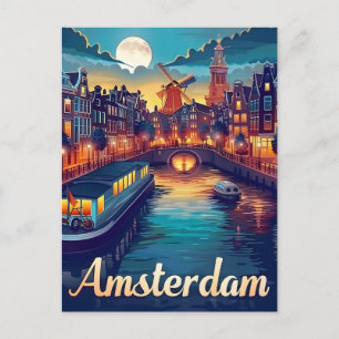 Carte Postale Amsterdam par nuit