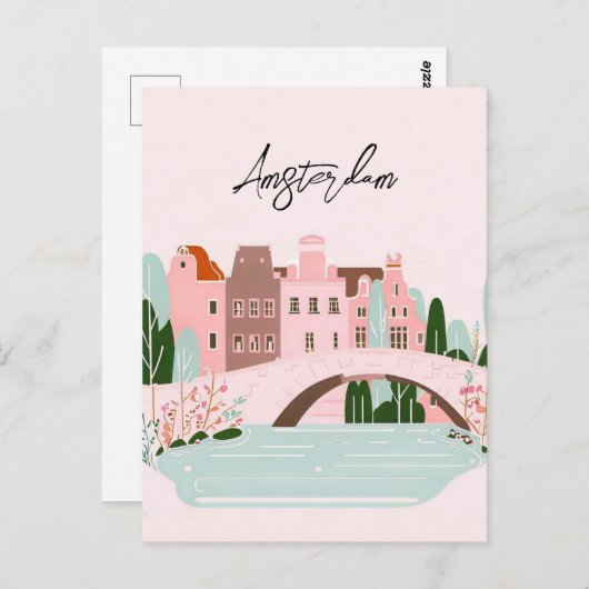 Carte Postale Amsterdam Pays-Bas (Devant / Derrière)