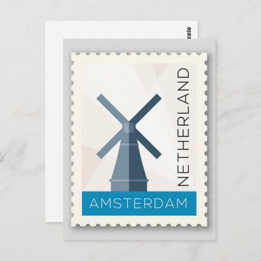 Carte Postale Amsterdam Pays-Bas (Devant / Derrière)