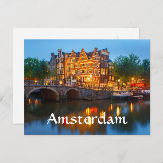 Carte Postale Amsterdam Pays-Bas (Devant / Derrière)