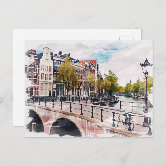 Carte Postale Amsterdam, Pays-Bas (Devant / Derrière)