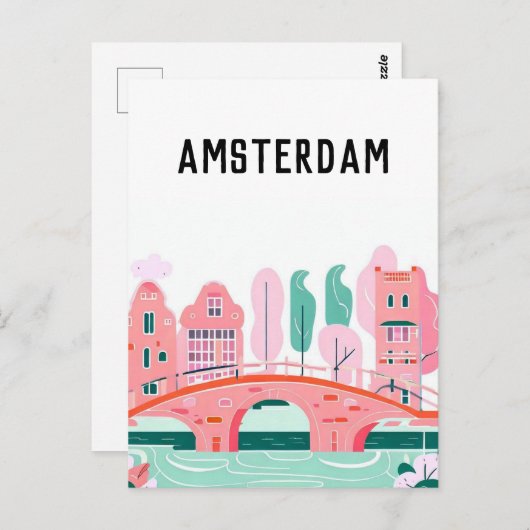 Carte Postale Amsterdam Pays-Bas (Devant / Derrière)