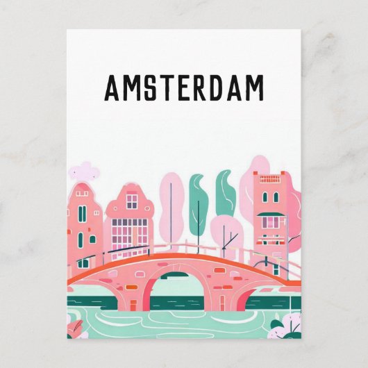 Carte Postale Amsterdam Pays-Bas (Devant)
