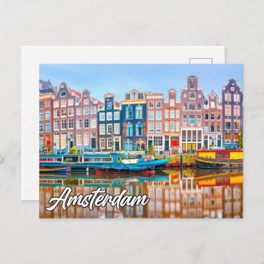 Carte Postale Amsterdam, Pays-Bas (Devant / Derrière)