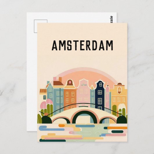 Carte Postale Amsterdam Pays-Bas (Devant / Derrière)