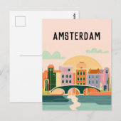 Carte Postale Amsterdam Pays-Bas (Devant / Derrière)