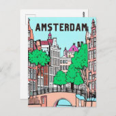 Carte Postale Amsterdam Pays-Bas (Devant / Derrière)