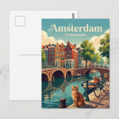 Carte Postale Amsterdam Pays-Bas (Devant / Derrière)
