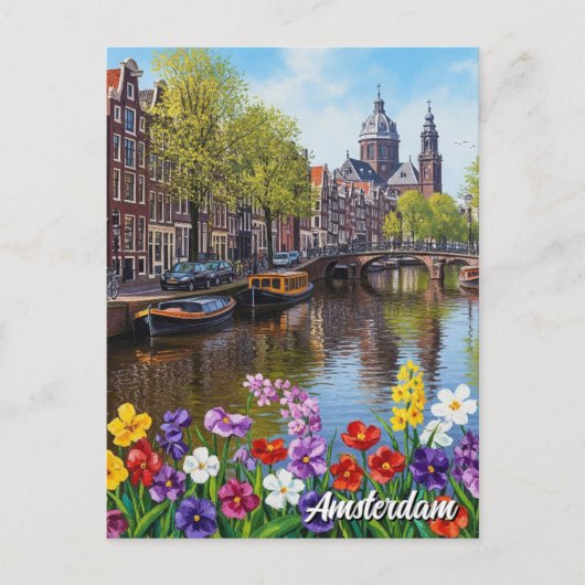 Carte Postale Amsterdam Pays-Bas (Devant)