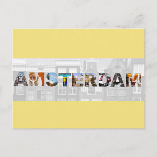 Carte Postale Amsterdam Pays-Bas Canal Homes Photos de Voyage