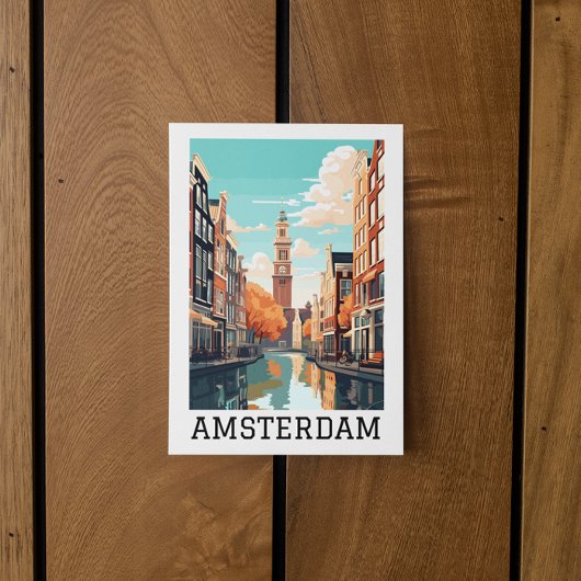 Carte Postale Amsterdam Pays-Bas Canal Travel