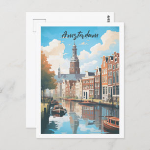 Carte Postale Amsterdam Pays-Bas célèbre Travel Place