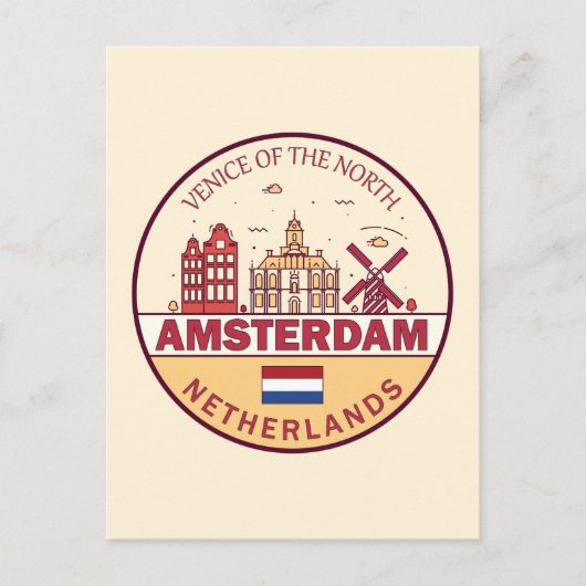 Carte Postale Amsterdam Pays-Bas Emblème de la ville ciel (Devant)