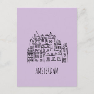 Carte Postale Amsterdam Pays-Bas Holland City Souvenir Orange