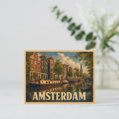 Carte Postale Amsterdam Pays-Bas Voyage Rétro (Debout devant)