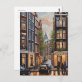 Carte Postale Amsterdam peinture à l'huile (Devant / Derrière)