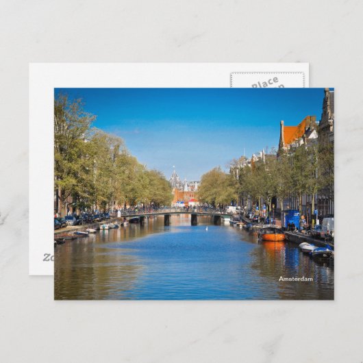 Carte Postale Amsterdam - Rivière (Devant / Derrière)