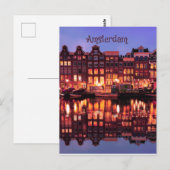 Carte Postale Amsterdam Row Houses sur Canal (Devant / Derrière)