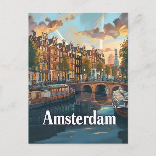 Carte Postale Amsterdam vintage (Devant)
