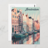 Carte Postale Amsterdam vintage (Devant / Derrière)