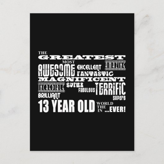 Carte Postale Amusant 13ème anniversaire fête Plus grand treize (Devant)