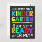 Carte Postale Amusant 1Er Jour D'Enfants Prêt-À-Garder (Devant / Derrière)