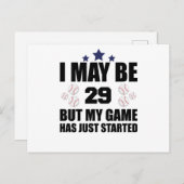 Carte Postale Amusant 29e anniversaire de base-ball Fan 29 ans A (Devant / Derrière)