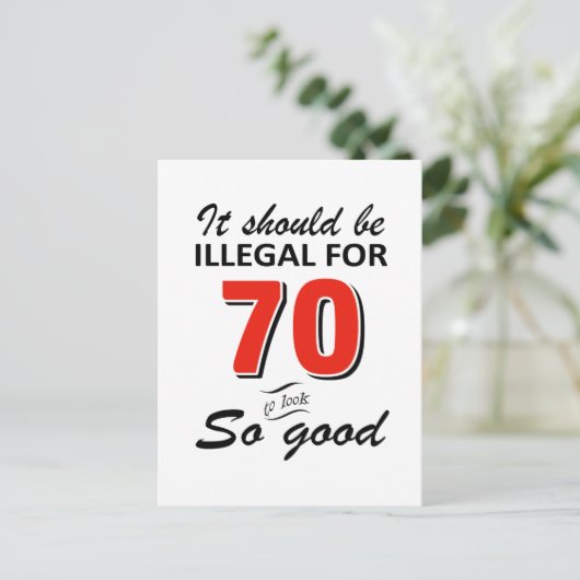 Carte Postale Amusant 70ème anniversaire conceptions (Debout devant)