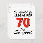 Carte Postale Amusant 70ème anniversaire conceptions (Devant / Derrière)